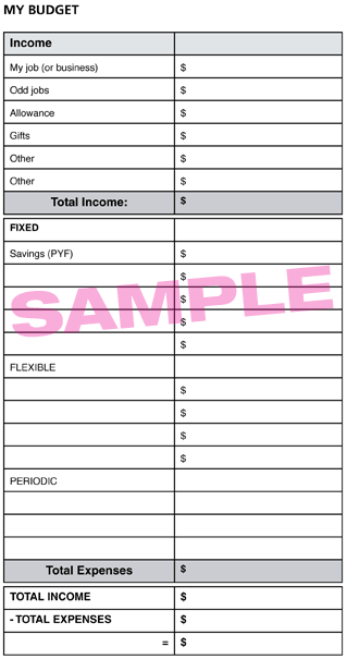 My Budget Form sample